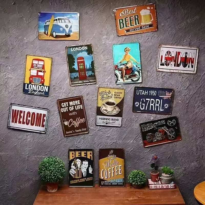 Винтажная металлическая таблич – обзор и цена Home Bar Cafe