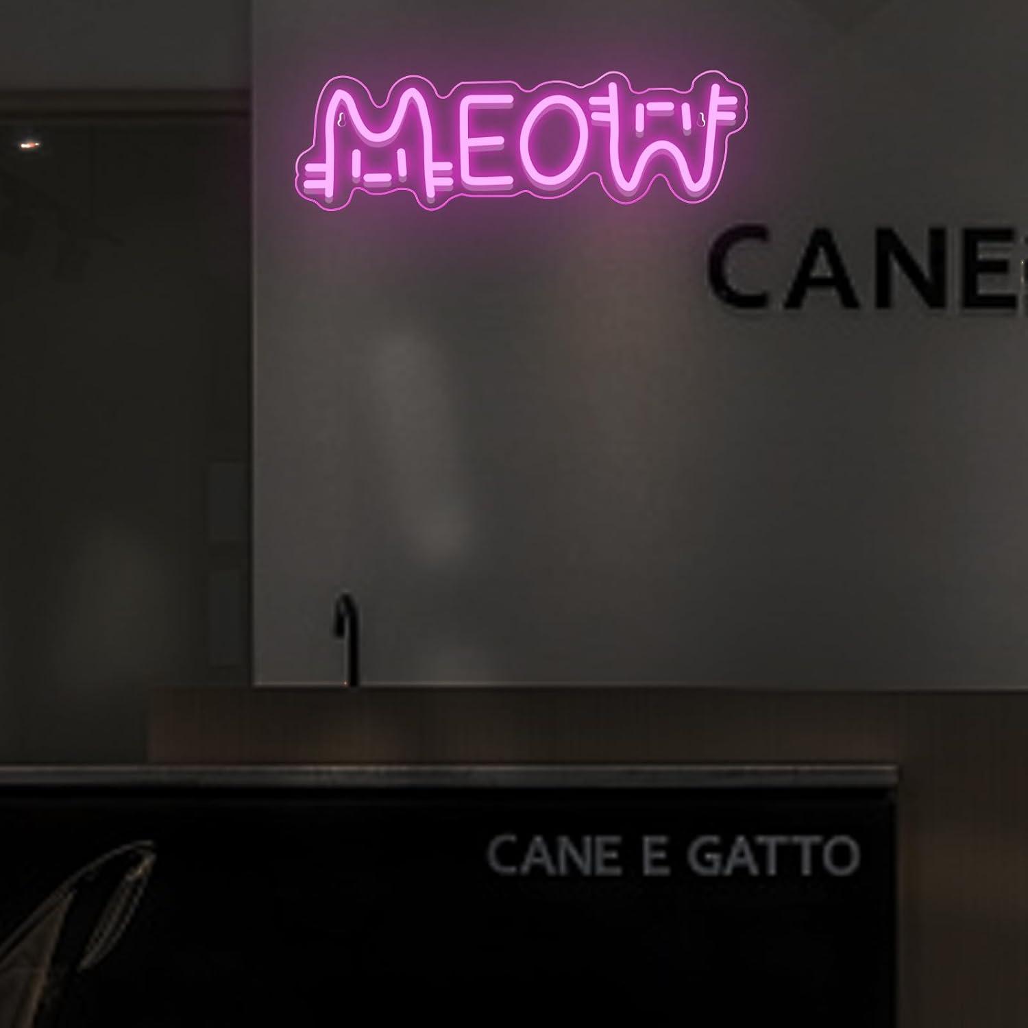 Неоновая вывеска «Мяу» в виде  – обзор и цена Home Bar Signs